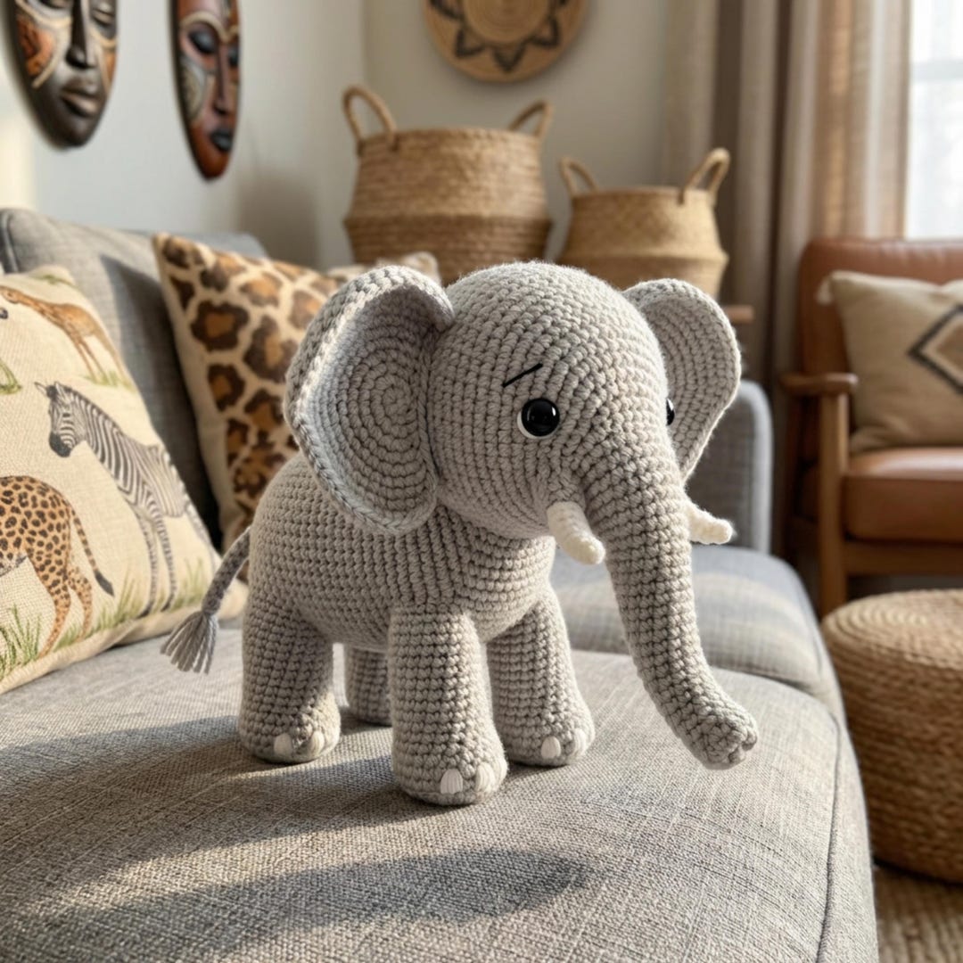 Elephant Amigurumi Crochet Pattern Cute Safari Plush PDF - Etsy Australia