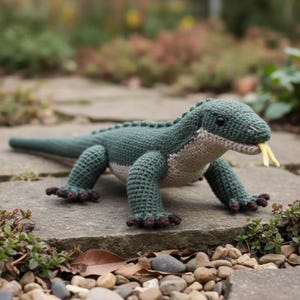 Komodo Dragon Amigurumi Crochet Pattern Reptile Toy PDF