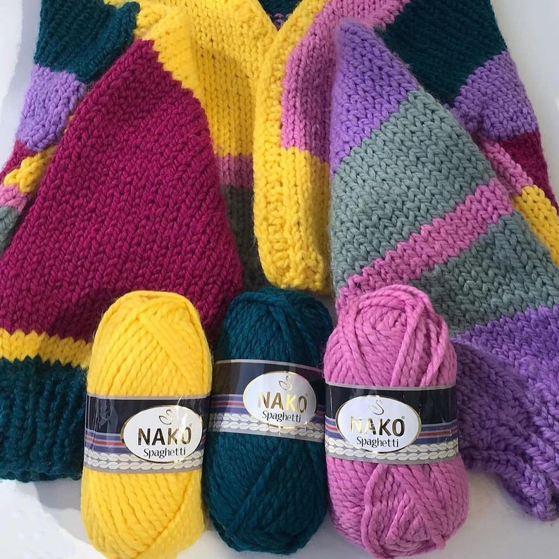 Soft Thick Wool Knitting Yarns Colorful Yarn Models High Etsy