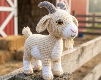 Goat Amigurumi Crochet Pattern Cute Farm Animal Plush PDF