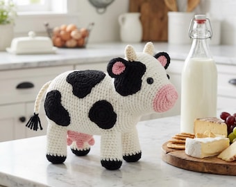 Cute Cow Amigurumi Crochet Pattern Cute Farm Animal Plush PDF