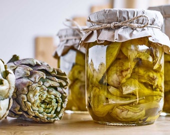 Organic Artichoke Vinegar, Homemade Artichoke Vinegar, Village Product Authentic Foods, Traditional and Gourmet Flavor Artichoke Vinegar