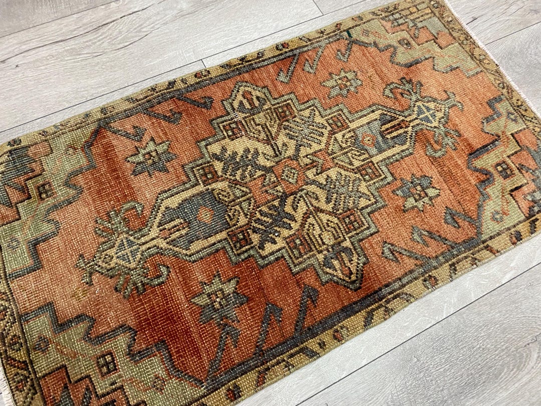 1.6 X 3.0 Ft, Wool Small Rug, Vintage Rug, Turkish Rug, Doormat ...