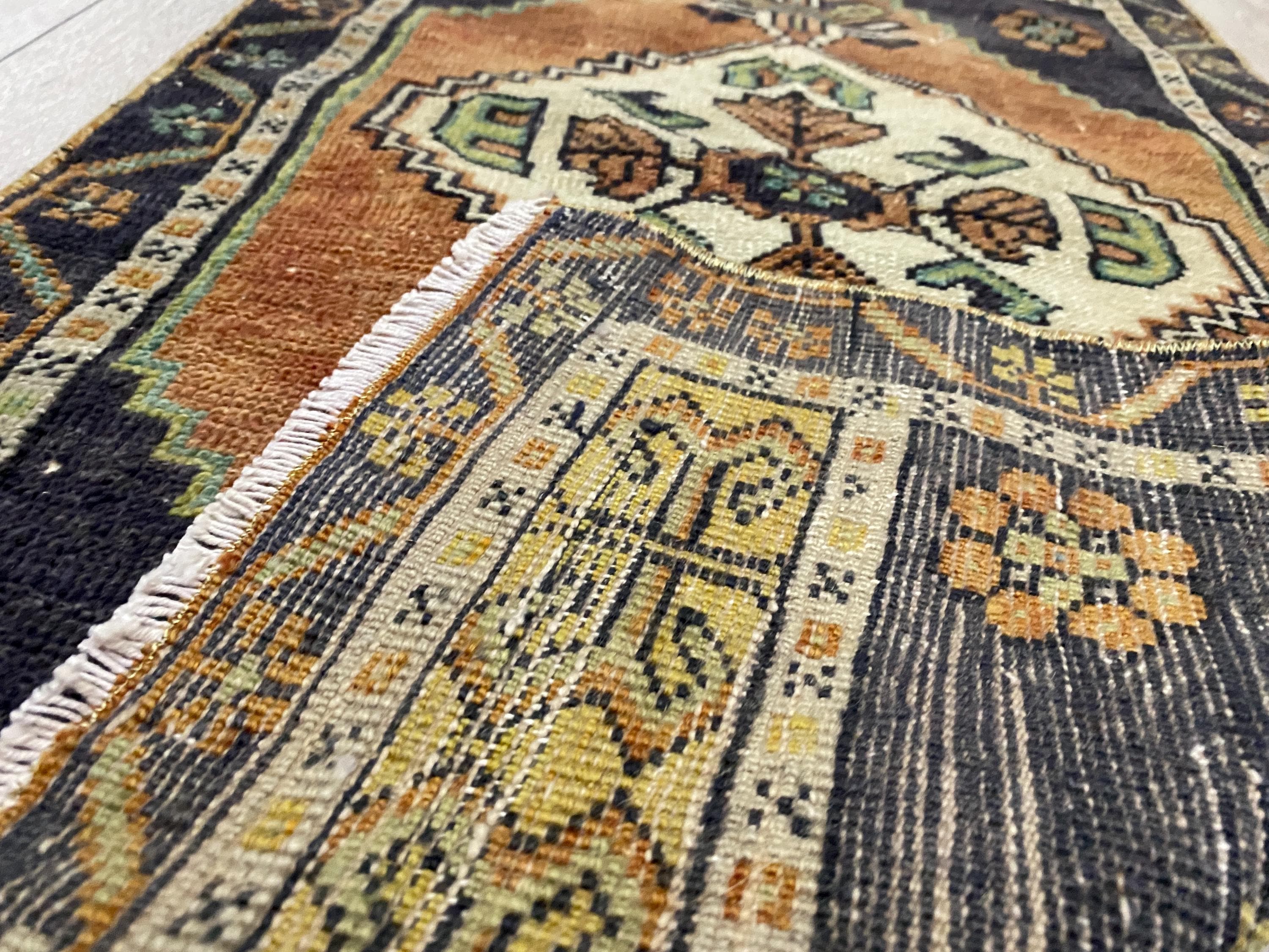Turkish Rug Small Antique Rug, Turkish Rug, Small Rug, Vintage Rug, Oushak Rug, Bohemian ...