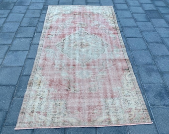 Großer Teppich, Türkischer Teppich, Vintage Teppich, Orientteppich, Handgewebter Teppich, Esszimmerteppich, Oushak Teppich, Handgewebter Teppich, Boho Teppich, 130x250cm