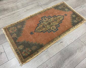 Tapete Oushak, Decoração para casa, Tapete pequeno, Tapete turco, Tapete vintage, Tapete boho, Tapete rosa, Tapete feito à mão, Tapete antigo, Tapete oriental, 1,6 x 3,1 pés