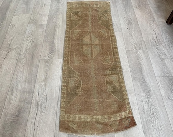 1.7 x 4.8 ft, Bohemian rug, Turkish rug, Oushak rug, Vintage rug, Boho rug, Home decor, Handmade rug, Bohemian rug, Wool rug, Runner rug