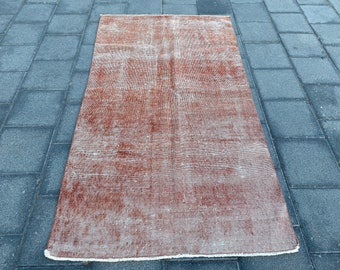 3.7 x 6.5 ft, Pink area rug, Turkish wool rug, Floral rug, Vintage rug, Bohemian rug, Organic rug, Handmade rug, Oushak rug, Boho decor rug