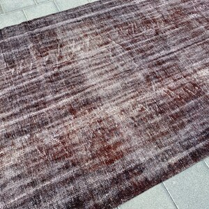 Distressed black rug, Turkish large rug, Vintage rug, Faded rug, Living room rug, Handmade rug, Bohemian rug, Boho decor rug, 5.5 x 9.0 ft