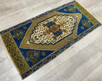 1.6 x 3.3 ft, Vintage small rug, Doormat rug, Turkish rug, Kitchen rug, Oriental rug, Organic rug, Wool rug, Antique rug, Bohemian rug