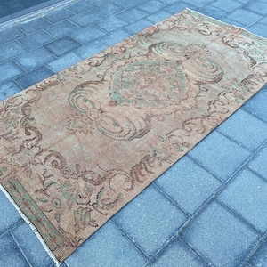 4.3x8.0 ft, Antique rug, Turkish rug, Large rug, Oushak rug, Turkey rug, Vintage rug, Oriental rug, Boho rug, Handmade rug, Organic wool rug