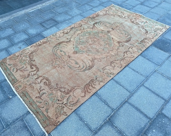 4.3x8.0 ft, Antique rug, Turkish rug, Large rug, Oushak rug, Turkey rug, Vintage rug, Oriental rug, Boho rug, Handmade rug, Organic wool rug