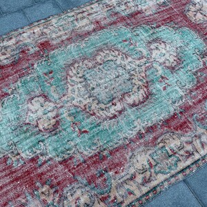 Oushak rug, Turkish rug, Organic wool rug, Vintage rug, Large rug, Bohemian rug, Handmade rug, Oriental rug, Boho decor rug, 5.3 x 9.2 ft