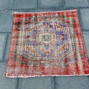 2,2 x 2,3 piedi, piccolo tappeto quadrato, tappeto vintage, tappeto orientale, tappeto turco, tappeto Boho, tappeto fatto a mano, tappeto Boho, tappeto etnico, tappeto in lana Oushak