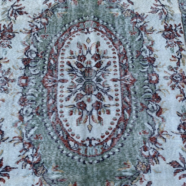 6x9 Oushak rug, 6x9 Turkish rug, 6x9 Vintage rug, Boho rug, Decor rug, Oriental rug, Living room rug, Large area rug, Wool rug, 6.0x9.6 ft