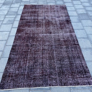 4.6x8.8 ft, Black area rug, Turkish rug, Vintage rug, Rustic rug, Oushak rug, Boho rug, Handmade rug, Bohemian rug, Turkey rug, Overdyed rug