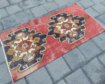 3.0x5.6 ft, Turkish rug, Pink area rug, Vintage rug, Kitchen rug, Wedding rug, Boho decor rug, Handmade rug, Organic wool rug, Oushak rug