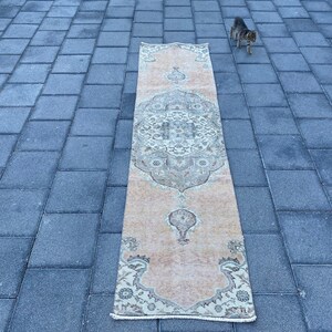 2.0 x 7.8 ft, Turkish rug, Vintage rug, Bohemian rug, Runner rug, Wool rug, Handmade rug, Oushak rug, Home decor, Oriental rug, Boho rug