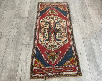 1.7 x 3.9 ft, Natural rug, Turkish rug small, Vintage rug, Oushak rug, Antique rug, Laundry rug, Bohemian rug, Tribal rug, Organic wool rug