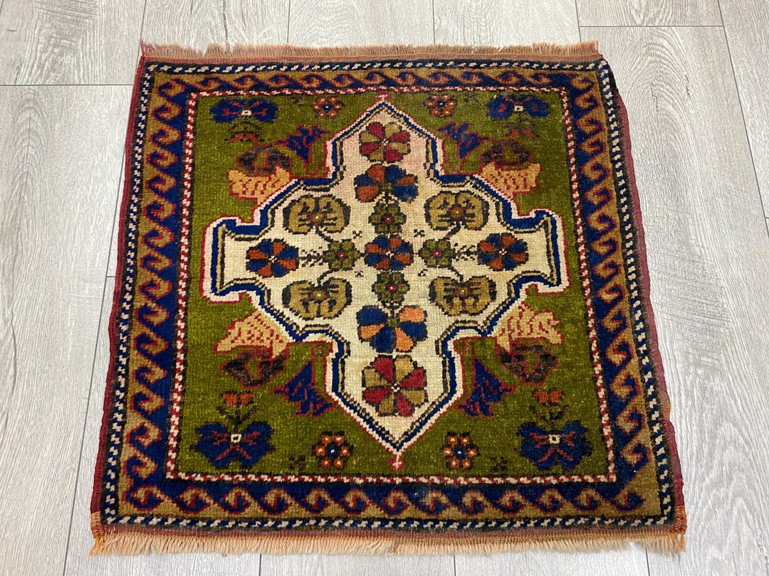 Turkish Rug Small Green Small Rug, Vintage Turkish Rug, Doormat, 1.9 X 2.0 Ft - Etsy
