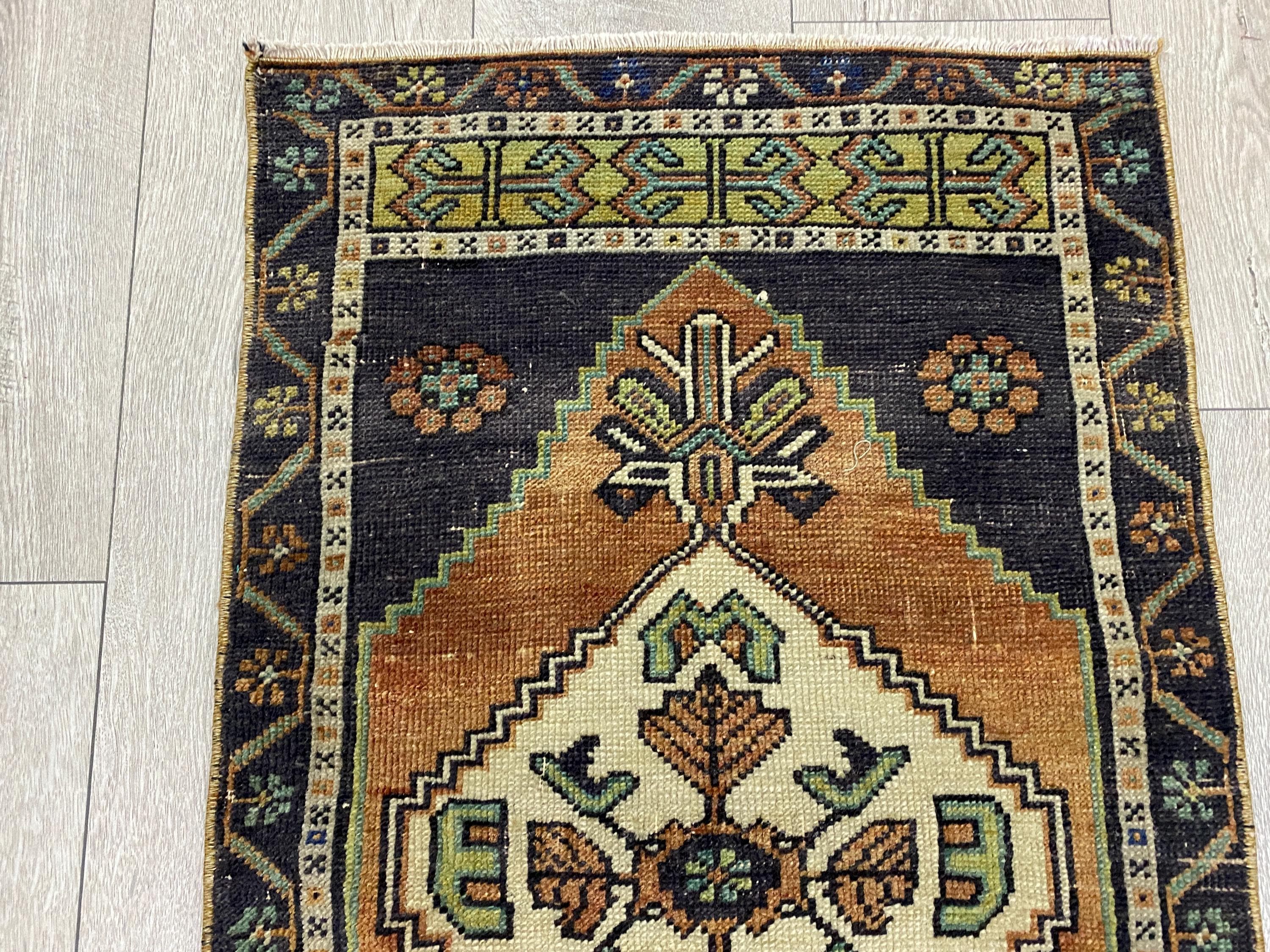 Turkish Rug Small Antique Rug, Turkish Rug, Small Rug, Vintage Rug, Oushak Rug, Bohemian ...