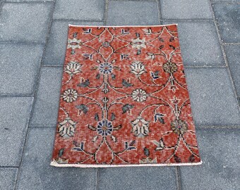 1.9 x 2.3 ft, Vintage rug, Small square rug, Turkish rug, Boho rug, Handmade rug, Bohemian rug, Oushak rug, Rustic rug, Oushak rug, Wool rug