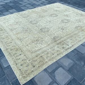 9x12 Neutral rug, 9x12 Brown rug, 9x12 Oversize rug, 9x12 Turkish rug, 9x12 Vintage rug, 9x12 Pastel rug, 9x12 Muted rug, 9.0 x 12.2 ft