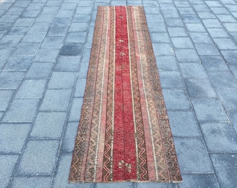 2.7x10.0 ft, Antique rug, Oushak rug runner, Vintage rug, Turkish rug, Patchwork rug, Boho decor rug, Tribal rug, Turkey rug, Bohemian rug