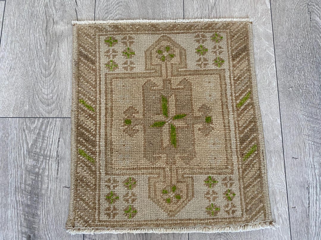 1.2 X 1.3 Ft, Turkish Mini Rug, Square Rug, Small Rug, Vintage Rug ...
