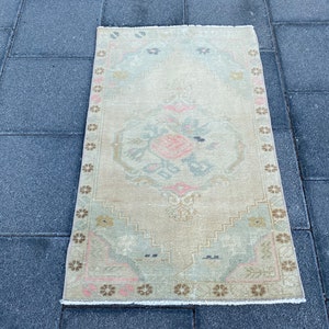 1.8 x 2.9 ft, Faded rug, Small rug, Turkey rug, Oushak rug, Carpet, Vintage rug, Turkish rug, Boho rug, Handmade rug, Bohemian rug, Wool rug