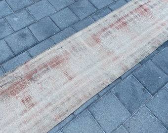 2,5 x 10,0 pies, alfombra de pasillo descolorida, alfombra turca, alfombra vintage, alfombra oriental, alfombra de pasillo, alfombra naranja, alfombra bohemia, alfombra hecha a mano, alfombra con decoración bohemia