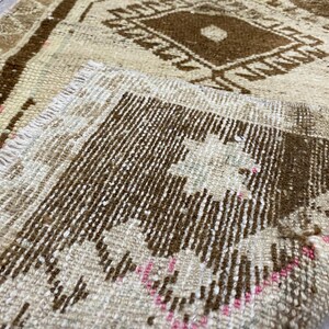 Brown wool rug, Organic rug, Doormat rug, Kitchen rug, Faded rug, Turkish rug, Vintage rug, Bohemian rug, Handmade rug, Bath rug, 1.7x3.2 ft image 10