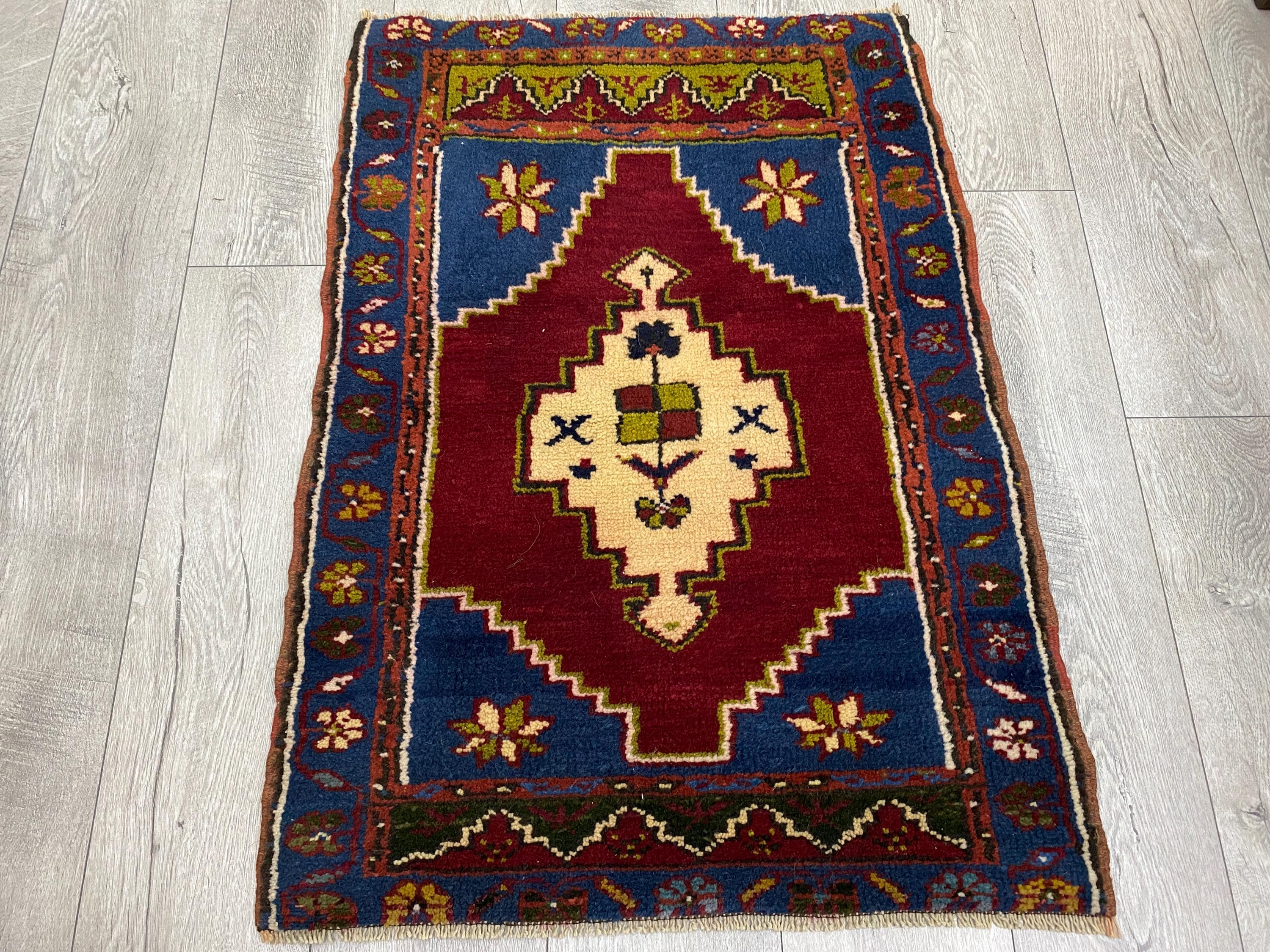 2x3 Turkish Rug, 2x3 Vintage Rug, 2x3 Unique Rug, 2x3 Doormat Rug