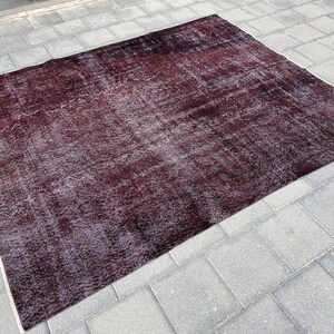 6.6x8.2 ft, Black oversize rug, Turkish large rug, Vintage rug, Dining room rug, Boho decor rug, Handmade rug, Bohemian rug, Overdyed rug