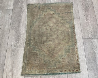 1.7x2.5 ft, Oriental rug, Turkish rug, Small rug, Boho rug, Handmade rug, Bohemian rug, Doormat rug, Oushak wool rug, Vintage rug, Bath rug
