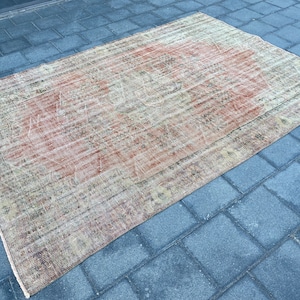 6.1 x 8.6 ft, Large area rug, Vintage rug, Oushak rug, Turkish rug, Oversize rug, Bohemian rug, Handmade rug, Oriental rug, Boho wool rug