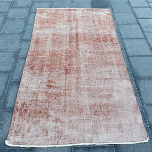 3.4 x 6.2 ft, Overdyed rug, Area rug, Distressed rug, Turkish rug, Vintage rug, Boho rug, Decor rug, Handmade rug, Wool rug, Organic rug