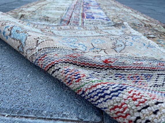 2.7 x 9.8 フィート、トルコ製ランナーラグ、パッチワークラグ、廊下用