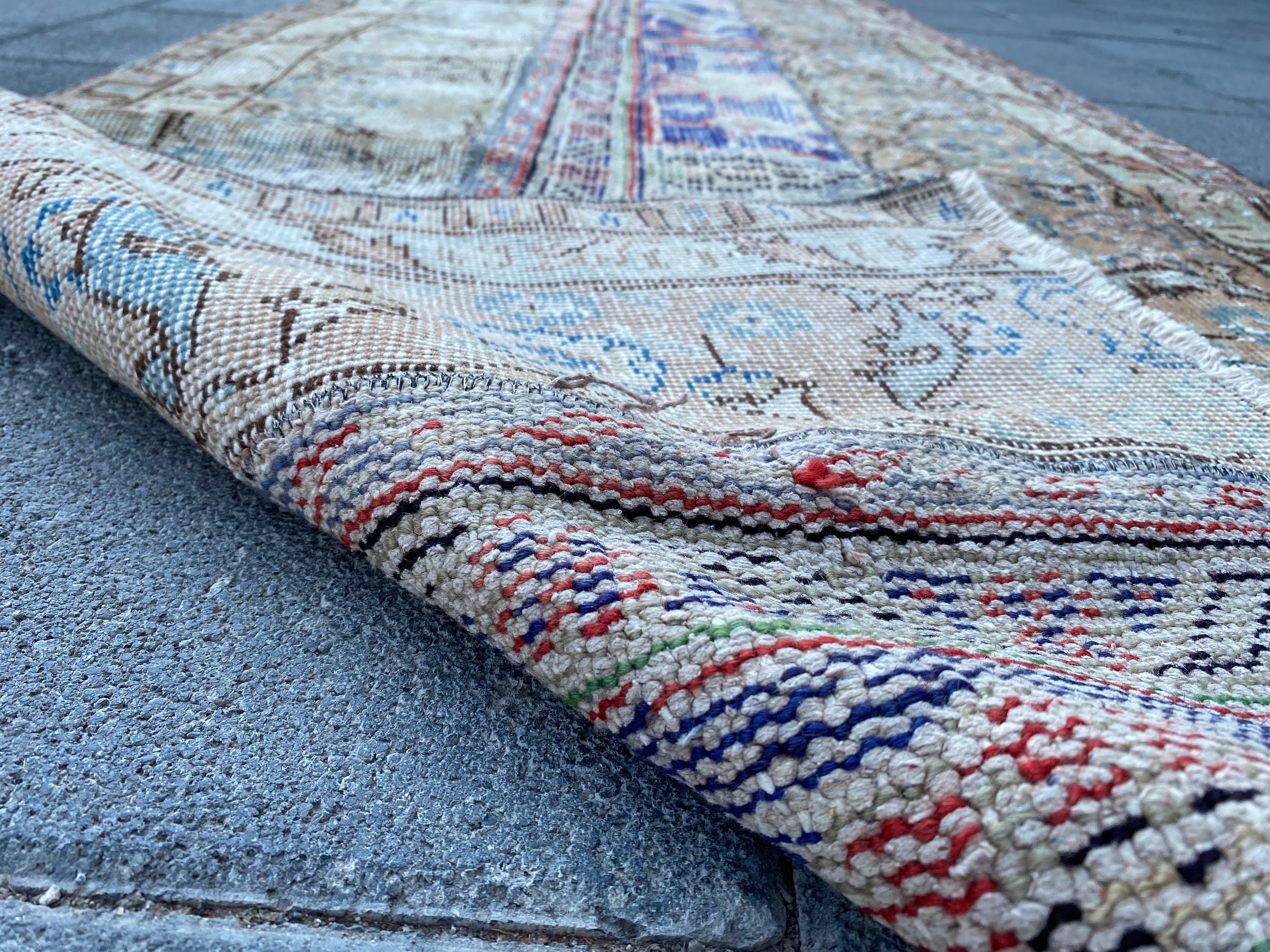 2.7 x 9.8 フィート、トルコ製ランナーラグ、パッチワークラグ、廊下用