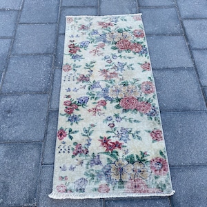 1.8 x 4.0 ft, Turkish rug, Vintage rug small, Doormat rug, Yellow rug, Boho decor rug, Handmade rug, Bohemian rug, Wool rug, Anatolian rug