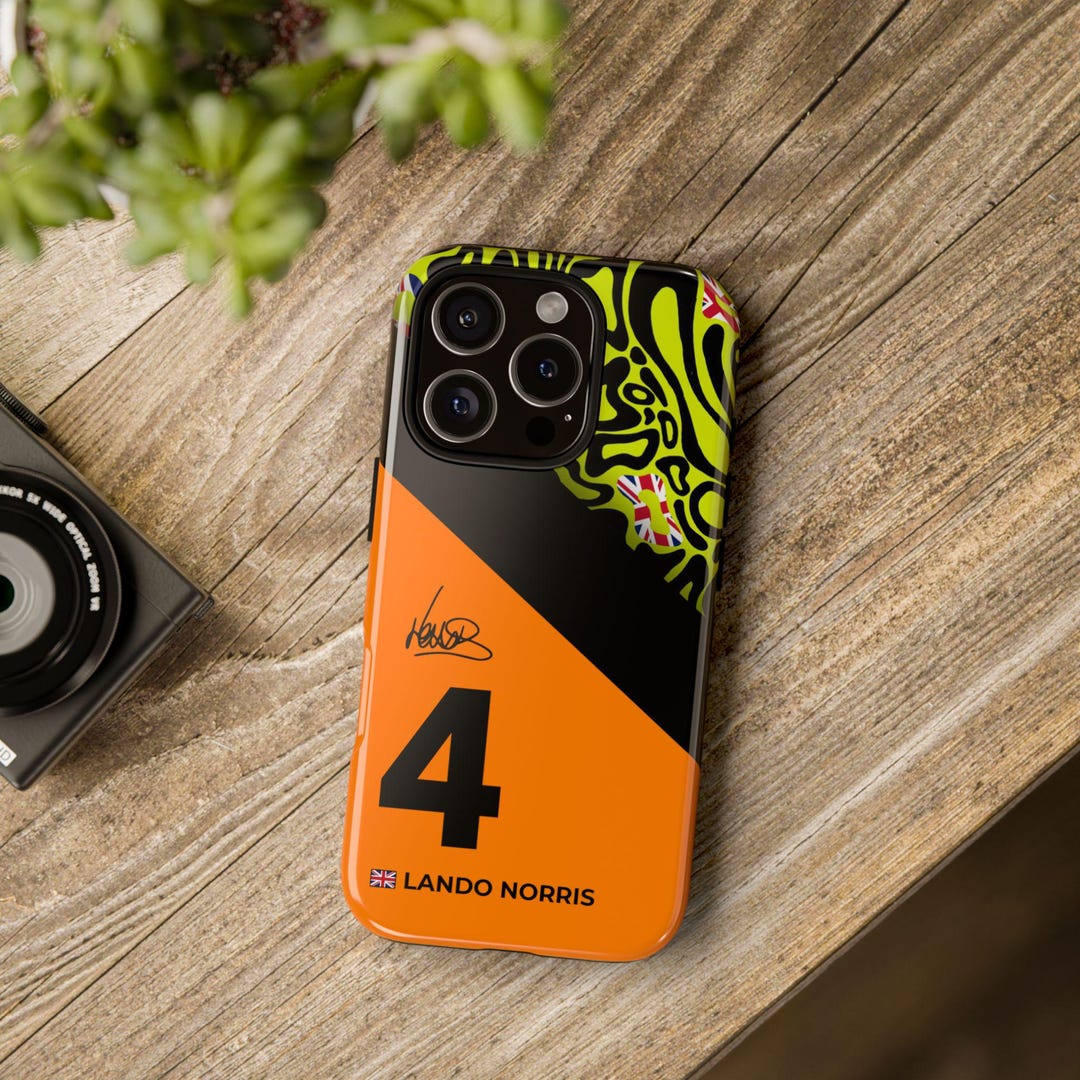 Racing F1 Driver Orange 4 Phone Case iPhone 16 15 14 13 12 11 Pro Max ...