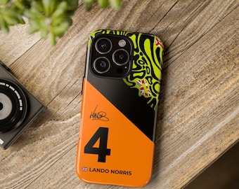 Racing F1 Driver Orange 4 Phone Case iPhone 16 15 14 13 12 11 Pro Max Samsung Galaxy Google Pixel