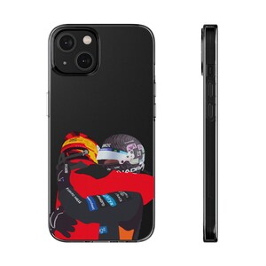 Carlando Clear Soft Phone Case Carlos Sainz Lando Norris Singapore Grand Prix 2023 Hugging Podium