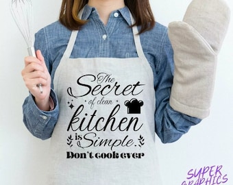 Apron The Secret of a Clean Kitchen Gift Creative Fun Apparel