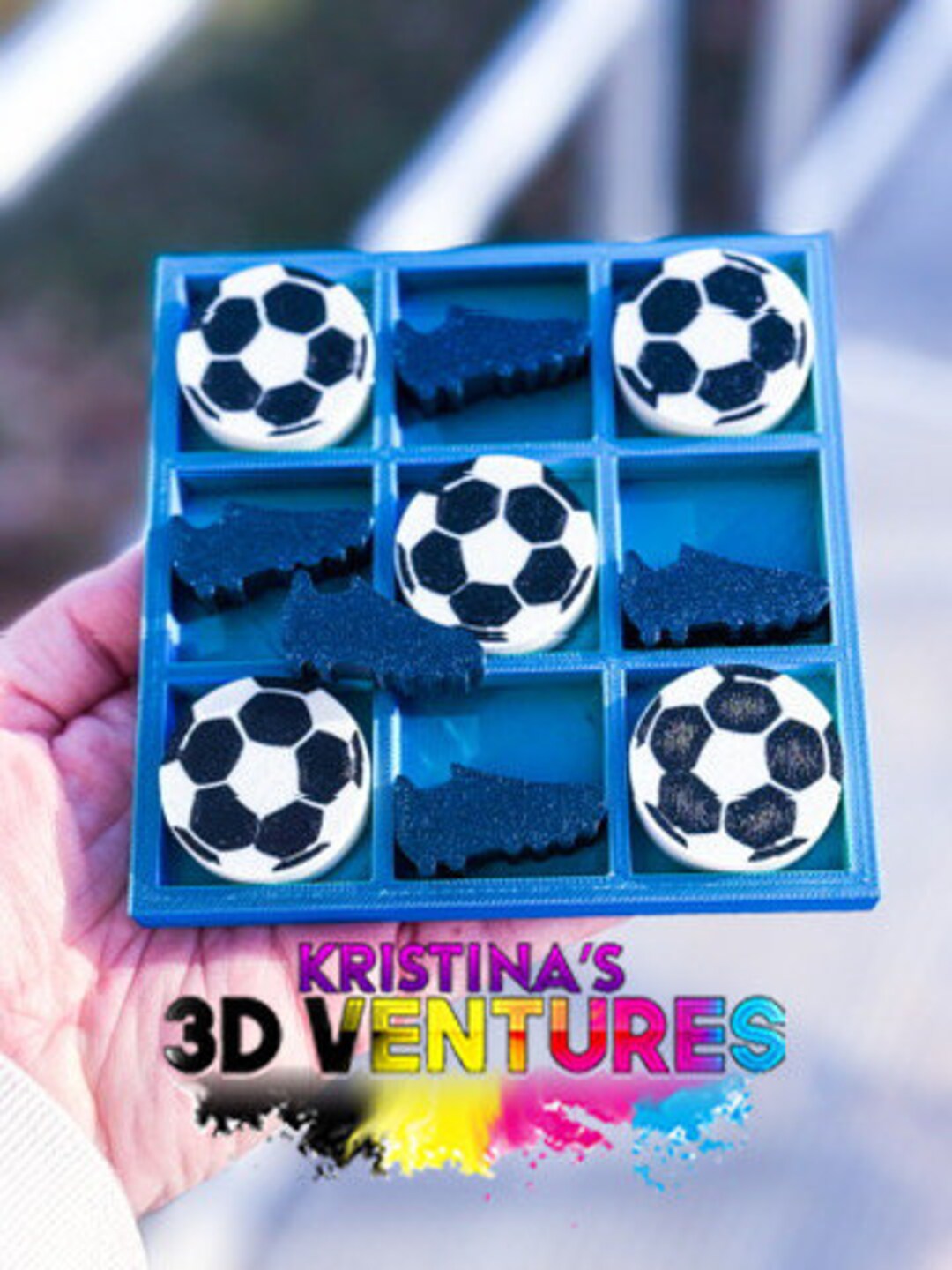 Tic Tac Toe Board Game, Custom Soccer Theme Party Game for Kids/adults, Soccer & Cleats Classic