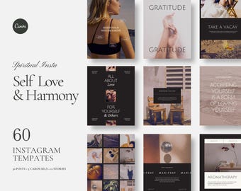 Self Love Instagram Template - Spiritual Coaching, Canva Editable