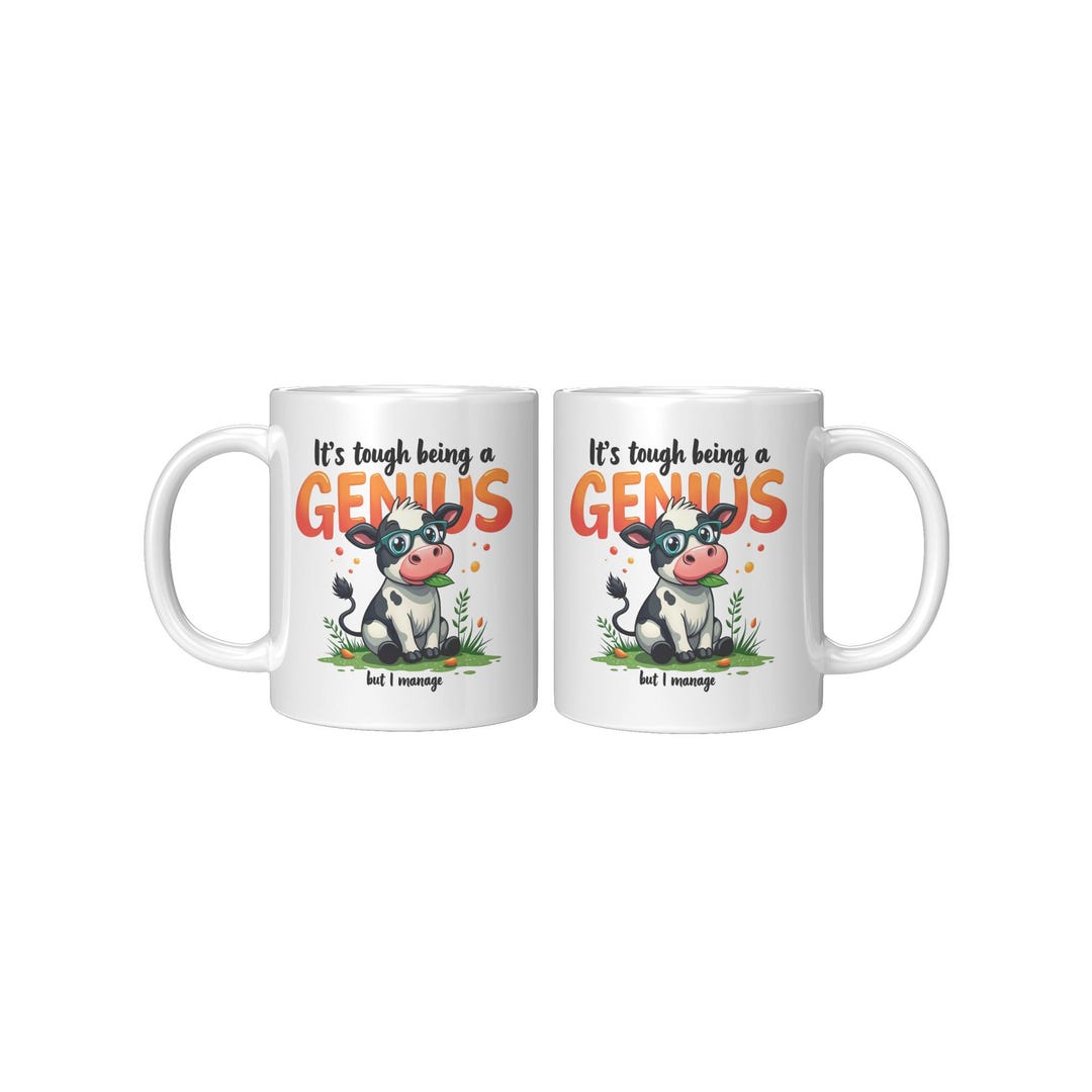 Genius Cow Mug – Sarcastic Humor Coffee Cup for Cow Lovers - Etsy