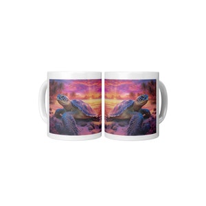 Turtle Lover Coffee Mug: Beach Sunset Design