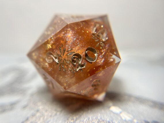Handmade Sharp-Edge Chonk D20, D&D Dice, Resin Dice, Sharp Edge Dice, DnD Dice, Polyhedral Dice, Dungeons and Dragons, RPG dice, D20