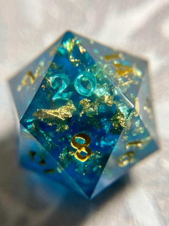 Handmade Sharp-Edge Chonk D20, D&D Dice, Resin Dice, Sharp Edge Dice, DnD Dice, Polyhedral Dice, Dungeons and Dragons, RPG dice, D20